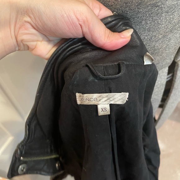 Worn Vince leather jacket with star stud embellished detail - Picture 9 of 9